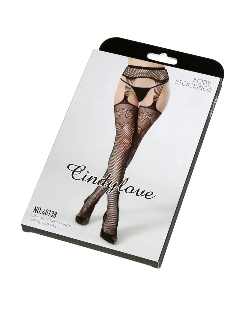 Cindylove - Jarretelkousen - No. 40138 - One Size - Zwart-Laced-up.nl