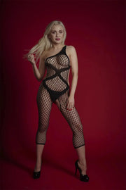 Cindylove - Visnet Bodystocking met Legging - One Size - Zwart-Laced-up.nl