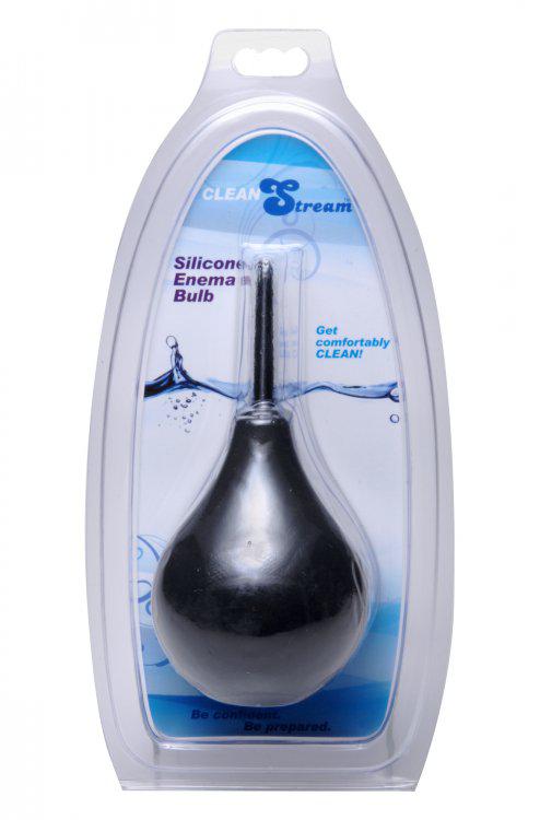 Cleanstream - Anaal Douche Met Ballon Reservoir En Dunne Tip - Zwart-Laced-up.nl