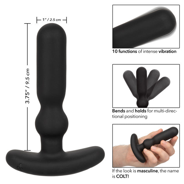 Colt - Anal-T - Oplaadbare Vibrerende Buttplug - Zwart-Laced-up.nl