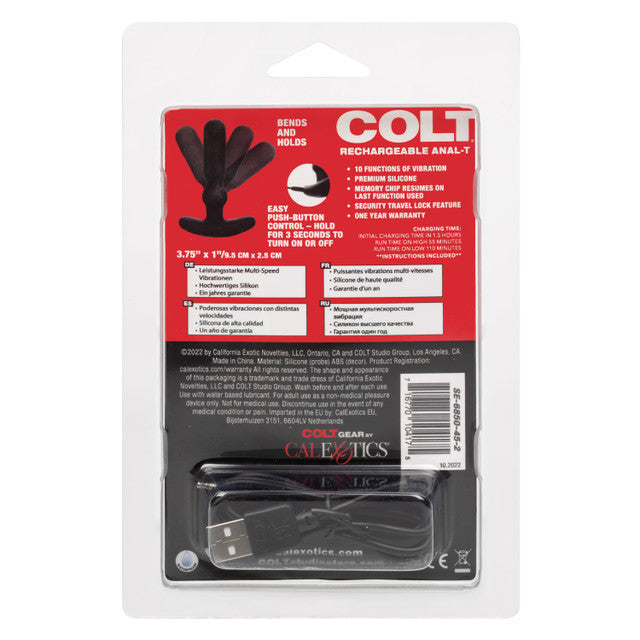 Colt - Anal-T - Oplaadbare Vibrerende Buttplug - Zwart-Laced-up.nl