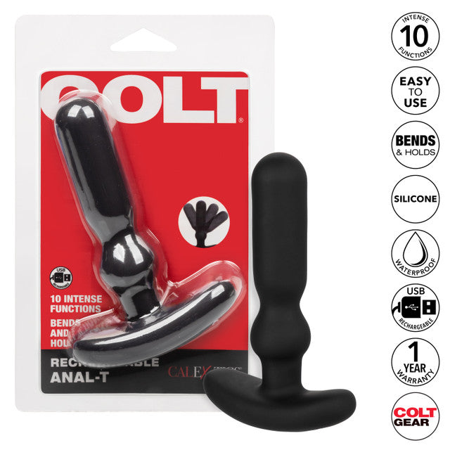 Colt - Anal-T - Oplaadbare Vibrerende Buttplug - Zwart-Laced-up.nl