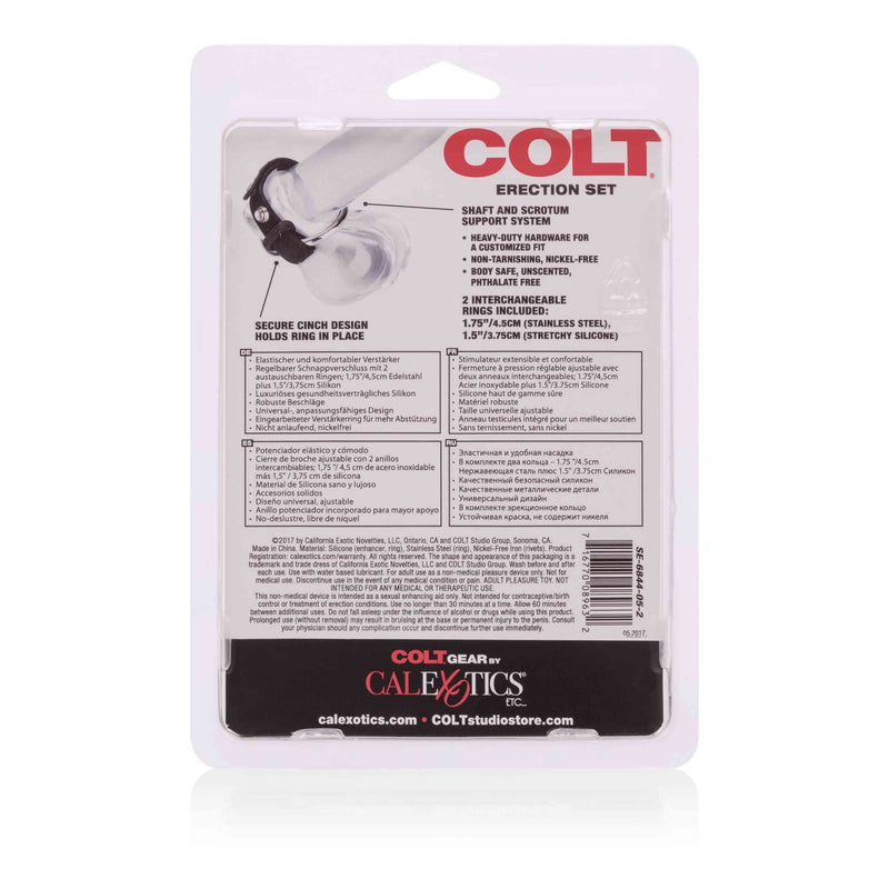 Colt - Erection Set - Penisring met Scrotum Steun - Twee verwisselbare ringen-Laced-up.nl