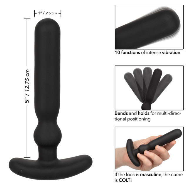 Colt - Oplaadbare Large Anal-T - Vibrerende Buttplug - Zwart-Laced-up.nl