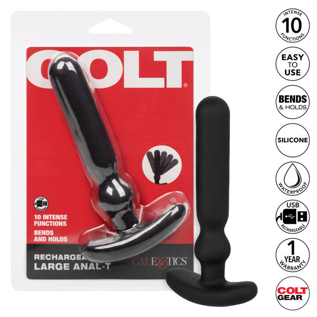 Colt - Oplaadbare Large Anal-T - Vibrerende Buttplug - Zwart-Laced-up.nl