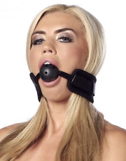 Rimba - Comfortabele ball gag - Zwart - Verstelbaar-Laced-up.nl
