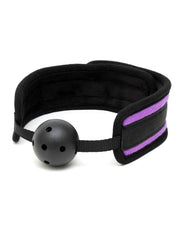 Rimba - Comfortabele ball gag - Zwart/Paars - Verstelbaar-Laced-up.nl