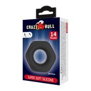 Crazy Bull - Jarvius - Super Soft Siliconen Cockring - Model 14 - Zwart-Erotiekvoordeel.nl