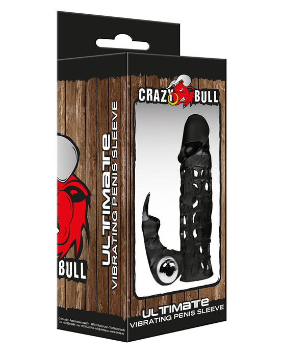 Crazy Bull - Ultimate Vibrerende Penis Sleeve Met Clitoris Stimulator - Zwart-Laced-up.nl