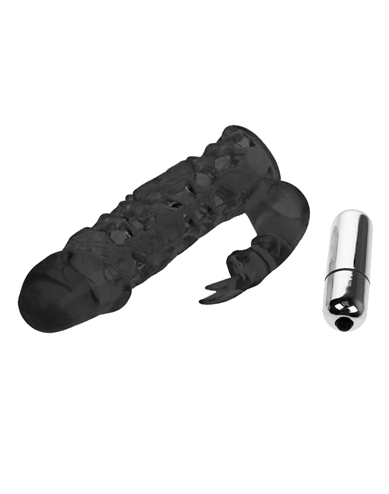 Crazy Bull - Ultimate Vibrerende Penis Sleeve Met Clitoris Stimulator - Zwart-Laced-up.nl