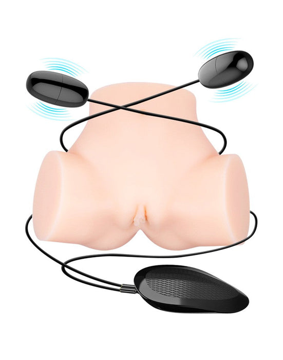 Crazy Bull - Vibrerende Vagina & Ass Masturbator SAMANTHA - Lichte Huidskleur-Laced-up.nl