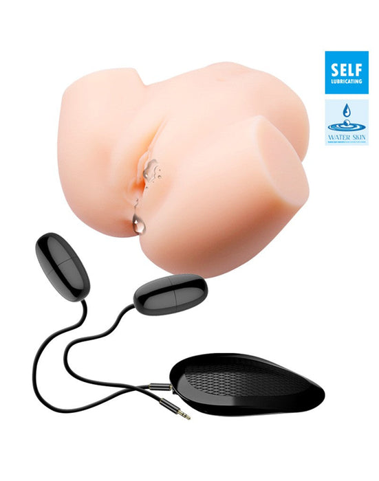 Crazy Bull - Vibrerende Vagina & Ass Masturbator VERONICA - Lichte Huidskleur-Laced-up.nl