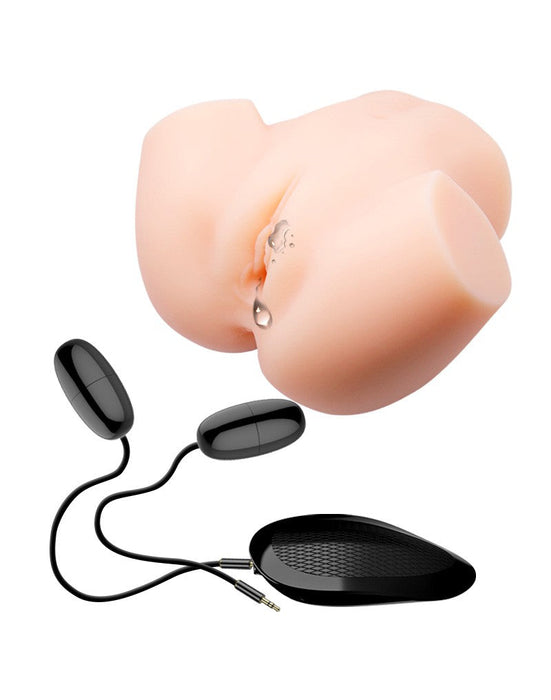 Crazy Bull - Vibrerende Vagina & Ass Masturbator VERONICA - Lichte Huidskleur-Laced-up.nl