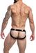 Cut4Men - Desire Jockstrap Leatherette - Metallic Blauw/Zwart-Laced-up.nl