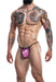 Cut4Men - G-string - Metallic Leatherette - Roze-Laced-up.nl