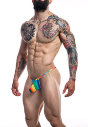Cut4Men - Herenstring met Penis Pouch - Rainbow-Laced-up.nl