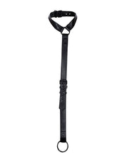 Cut4Men - Wetlook Collar with Strap and Cock ring - Black - Laced-up.nl
