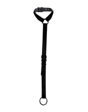 Cut4Men - Wetlook Collar with Strap and Cock ring - Black - Laced-up.nl