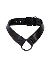 Cut4Men - Wetlook Collar with Strap and Cock Ring - Black-Laced-up.nl