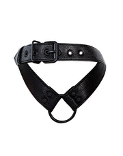 Cut4Men - Wetlook Collar with Strap and Cock Ring - Black-Laced-up.nl