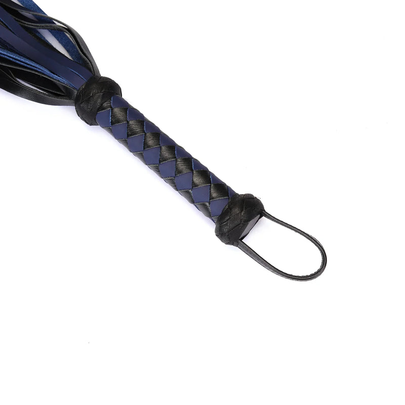 Liebe Seele - Cerulean Dominion - Flogger en cuir exclusif - Noir/Bleu foncé