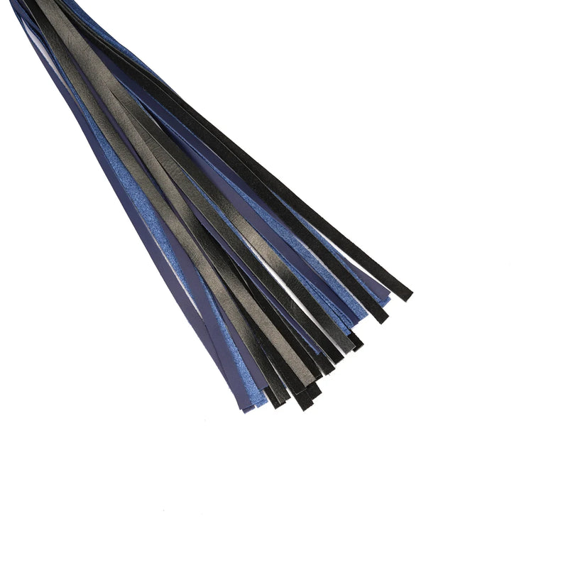 Liebe Seele - Cerulean Dominion - Flogger en cuir exclusif - Noir/Bleu foncé