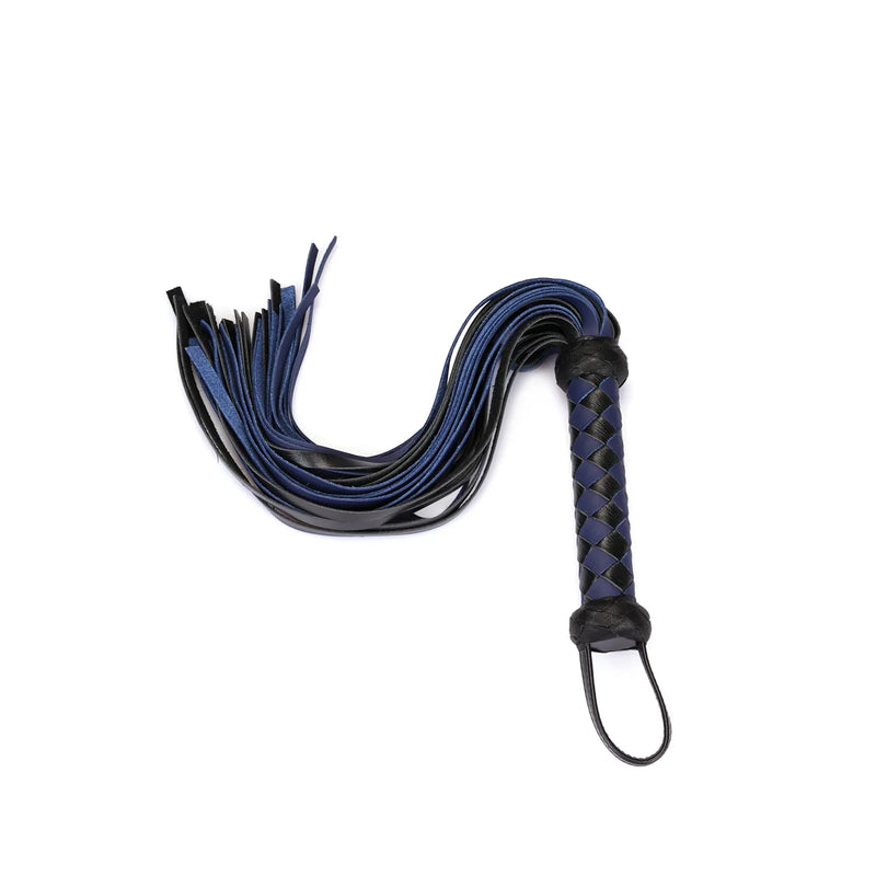 Liebe Seele - Cerulean Dominion - Flogger en cuir exclusif - Noir/Bleu foncé