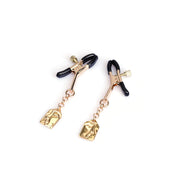 Liebe Seele - Luxe Tepelklemmen met Masker Hangertjes - Goud-Laced-up.nl
