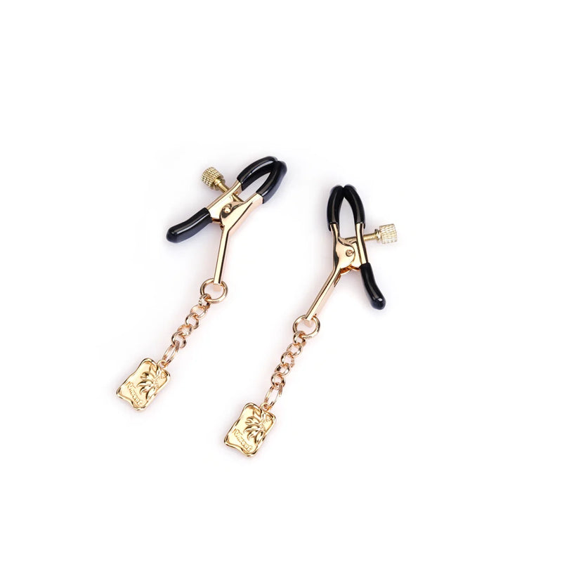 Liebe Seele - Luxe Tepelklemmen met Masker Hangertjes - Goud-Laced-up.nl
