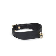 Liebe Seele - Demon's Kiss - Smalle Curved Collar Met Leash - Luxe En exclusief ontwerp - Zwart/Goud-laced-up.nl