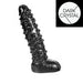 Dark Crystal - Geribbelde Dildo - 26,5 x 6 cm - Zwart-Erotiekvoordeel.nl