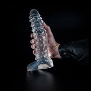 Dark Crystal - Geribbelde Dildo - 26,5 x 6 cm - Transparant-Erotiekvoordeel.nl