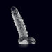 Dark Crystal - Geribbelde Dildo - 26,5 x 6 cm - Transparant-Erotiekvoordeel.nl