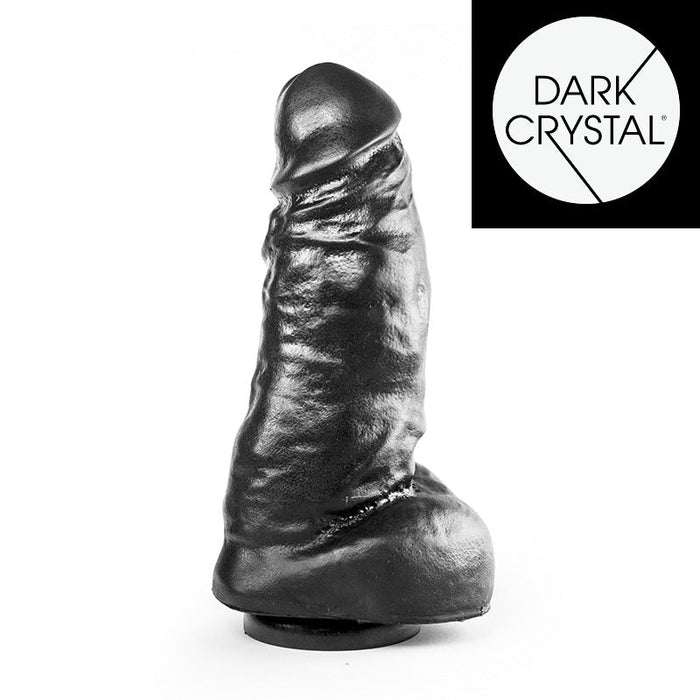 Dark Crystal - XXL Dildo Met Zuignap - 25,5 x 7,5 cm - Zwart-Erotiekvoordeel.nl