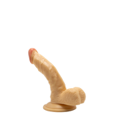 Deep Desire - Gode en PVC avec scrotum et ventouse - 16,5 cm - Peau Claire - Laced-up.nl