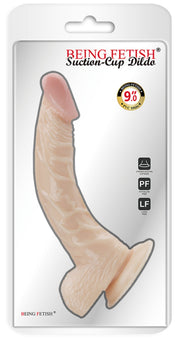 Deep Desire - PVC Dildo met Scrotum en Zuignap - 22 cm - Lichte Huidskleur-Erotiekvoordeel.nl