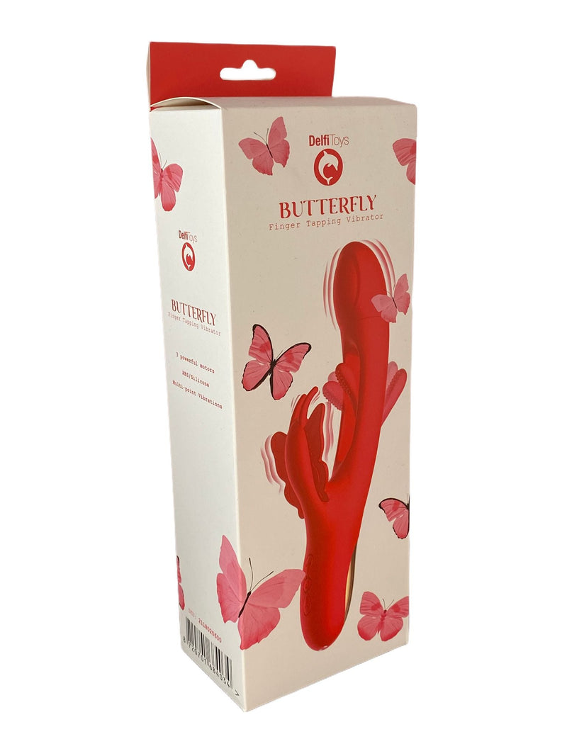 Delfi Toys - Butterfly Finger Tapping Tarzan Vibrator - Roze-laced-up.nl