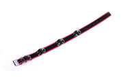 DeLuxe Bondage Collar - Zwart/Rood-Laced-up.nl