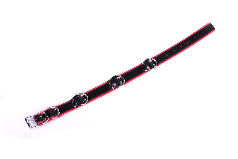 DeLuxe Bondage Collar - Zwart/Rood-Laced-up.nl