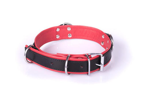 DeLuxe Bondage Collar - Zwart/Rood-Laced-up.nl
