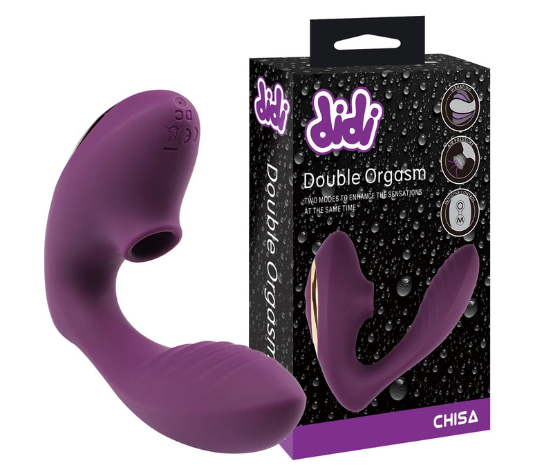 Chisa - Didi Double Orgasm - Partner & Luchtdruk Vibrator - Paars-Erotiekvoordeel.nl