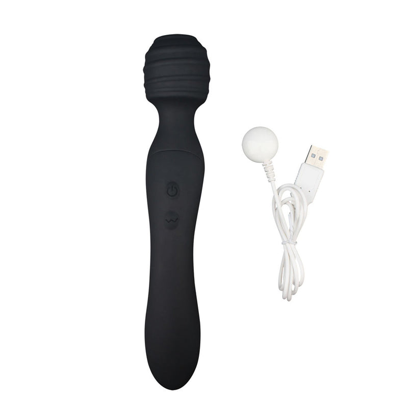 Chisa - Didi Dual-Ended Ultimate Wand Vibrator - Aan Twee Kanten te Gebruiken - Zwart-Erotiekvoordeel.nl