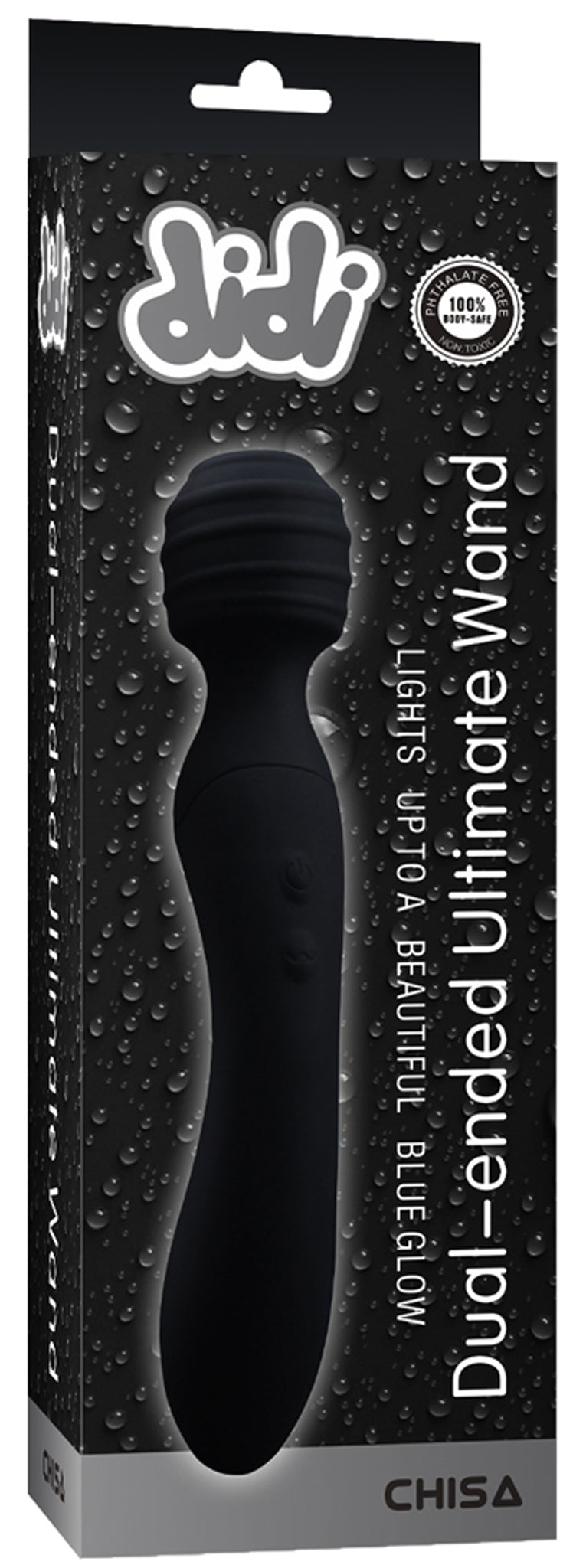 Chisa - Didi Dual-Ended Ultimate Wand Vibrator - Aan Twee Kanten te Gebruiken - Zwart-Erotiekvoordeel.nl