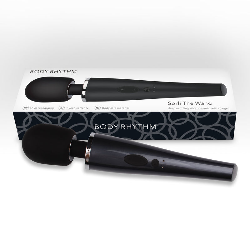 Chisa Toys - Sorli Magic Wand - Oplaadbare Wand Vibrator - Zwart-laced-up.nl