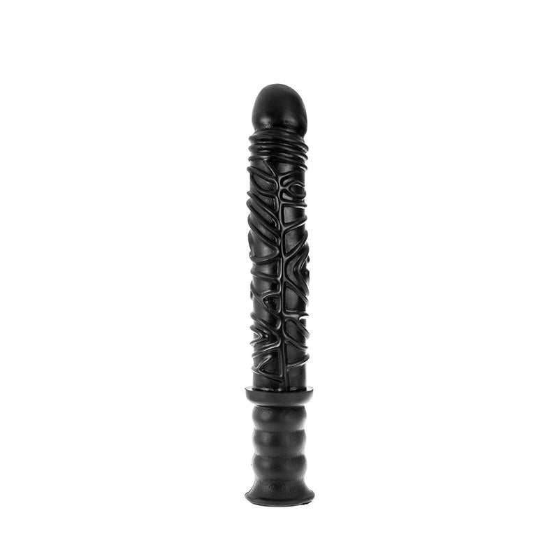 Dinoo - Damocles - XXL Dildo Met Handvat - 42,5 x 4,5 cm - Zwart-Erotiekvoordeel.nl