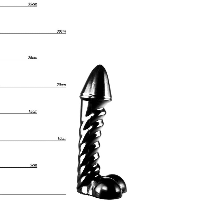 Dinoo - Lesotho - Dildo 24 x 6 cm - Zwart-Erotiekvoordeel.nl