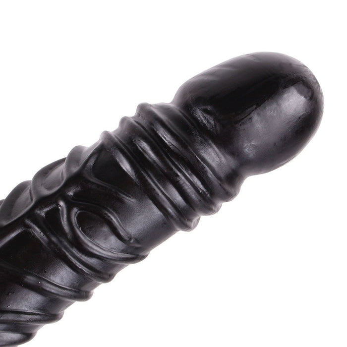 Dinoo - Damocles - XXL Dildo Met Handvat - 42,5 x 4,5 cm - Zwart-Erotiekvoordeel.nl