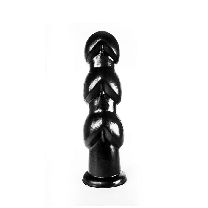 Dinoo - Geribbelde XXL Buttplug Gaston 27,5 x 8 cm - Zwart-Laced-up.nl