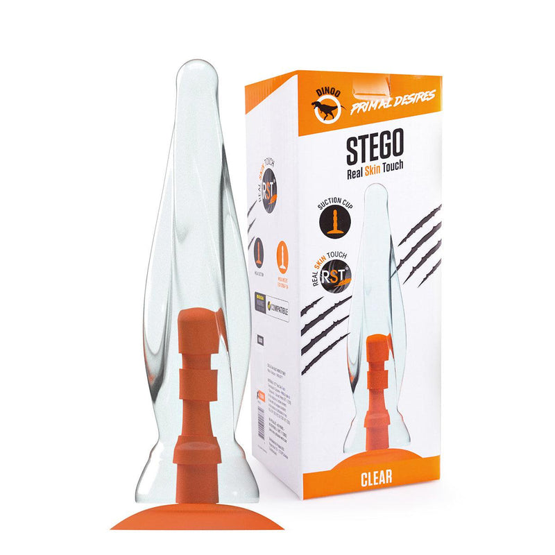 Dinoo Primal Desires - Stego - Grote Dildo Met Zuignap - Transparant-Erotiekvoordeel.nl