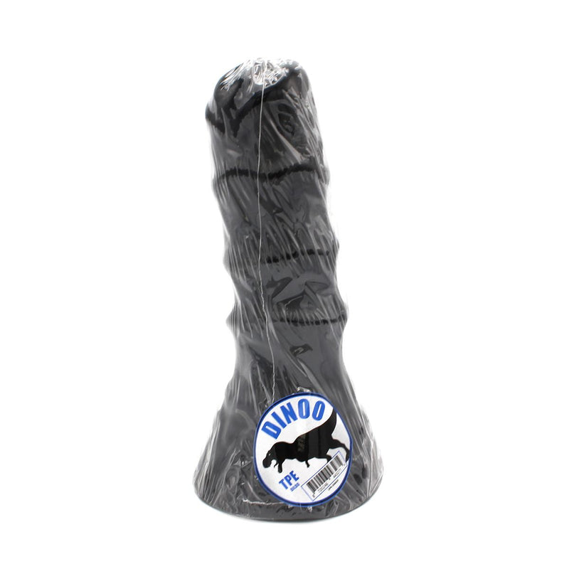 Dinoo - XXL Anaal Dildo - Met Ribbels - TPE - Zwart-Erotiekvoordeel.nl